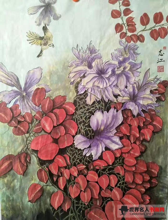 画家周志江花鸟画